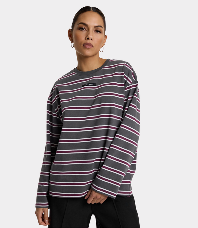 Alix the Label Alix the Label Stripe longsleeve tee antracite