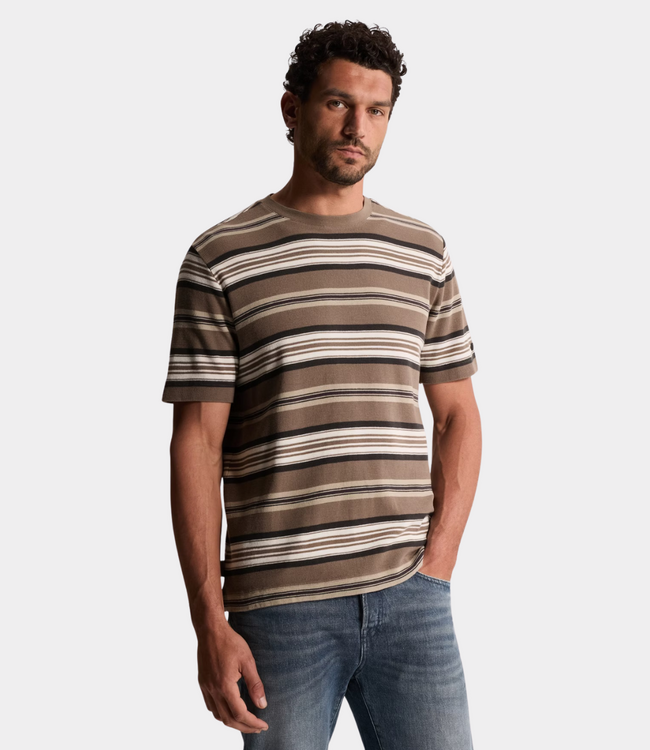 Cast Iron R neck tee ss walnut