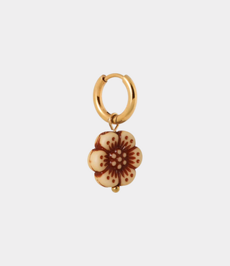 Label Kiki Burgundy flower hoop gold
