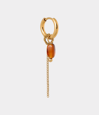 Label Kiki Chain oval brown hoop gold
