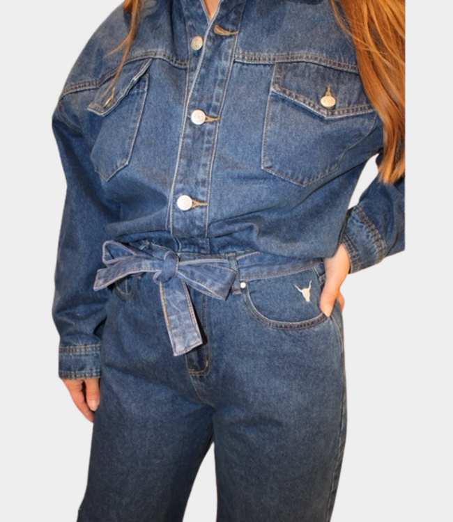 Alix the Label Denim jumpsuit mid denim blue