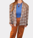 Alix the Label Cropped check blazer warm brown