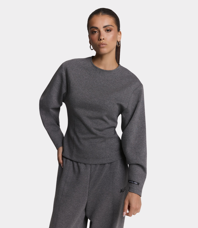 Alix the Label Alix the Label Fitted ballon sleeve top antracite mel 2609877592-971