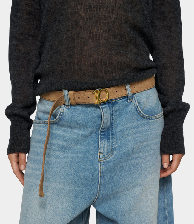 10Days monogram belt suede light copper