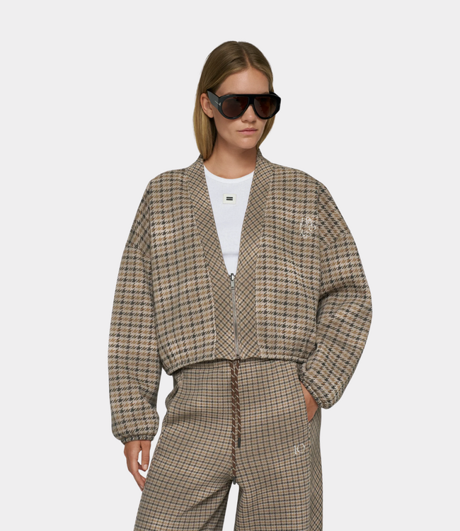 10Days 10Days check cardigan reversible champagne 20-854-6204-1041