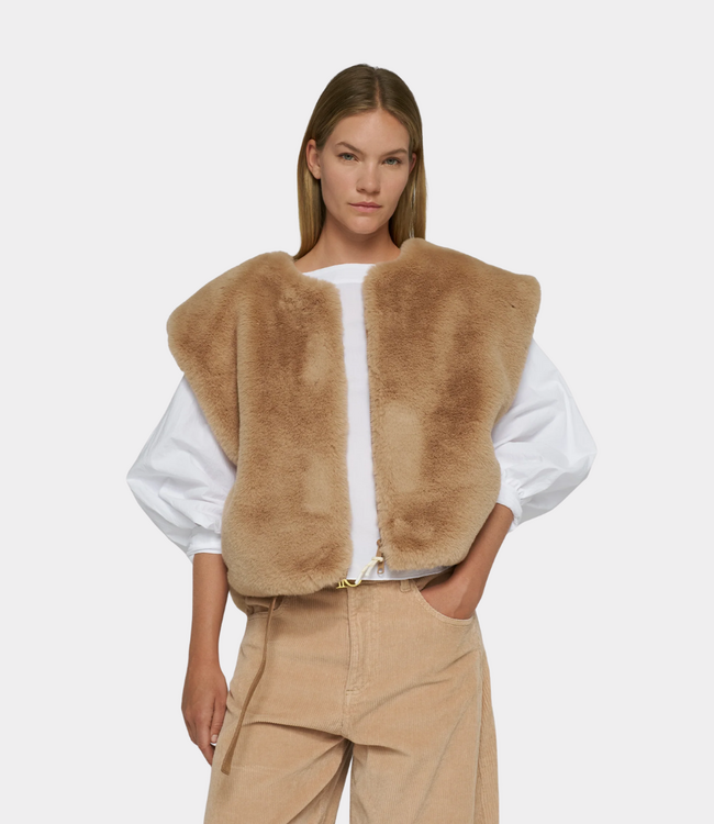 10Days sleeveless fluffy vest grey mango