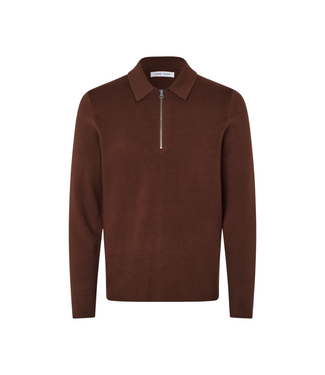 Samsoe Samsoe guna half zip 10490 bitter chocolate