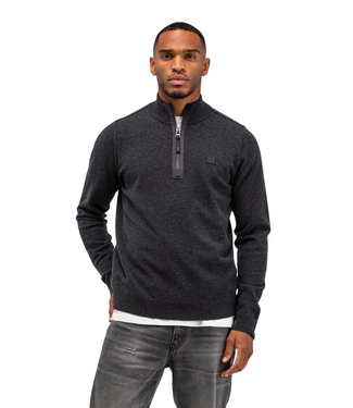 Butcher of Blue Clifden Halfzip Black Melange