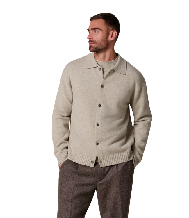 Profuomo Cardigan full button beige