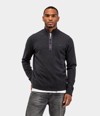 Butcher of Blue Clifden Halfzip Black Melange