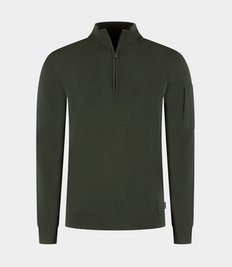 Saint Steve axel-s half zip knit rosin green