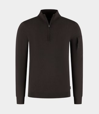 Saint Steve axel-s half zip knit burned coffee