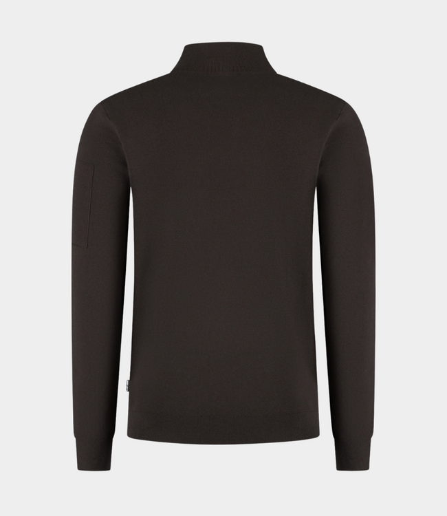 Saint Steve Saint Steve axel-s half zip knit burned coffee 240904-50015