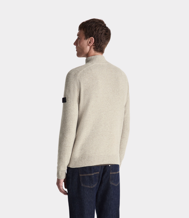 Peuterey Braille half zip knit beige sesame mouline
