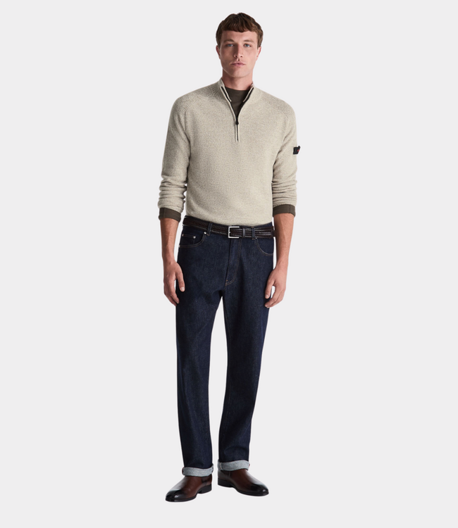 Peuterey Peuterey Braille half zip knit beige sesame mouline PEU5962-99012471-987M