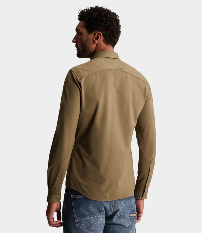 Cast Iron Shirt ls twill jersey walnut