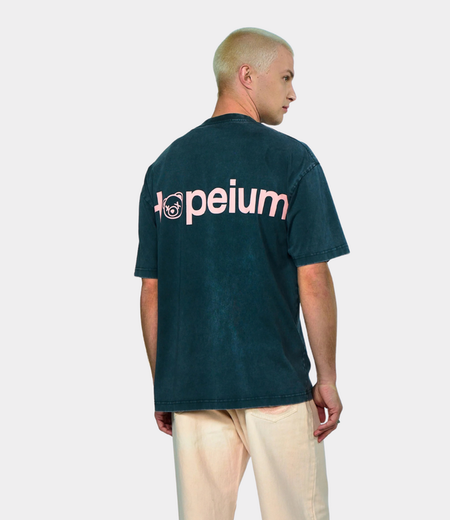 Hopeium logo tee s/s heavy washed grey