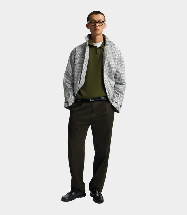 Olaf REGULAR PLEATED PANT KOMBU GREEN