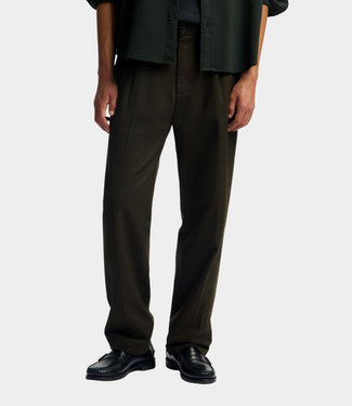 Olaf REGULAR PLEATED PANT KOMBU GREEN