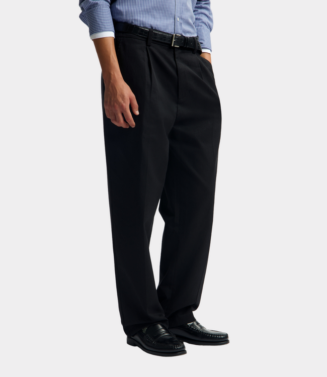 Olaf REGULAR PLEATED PANT BLACK