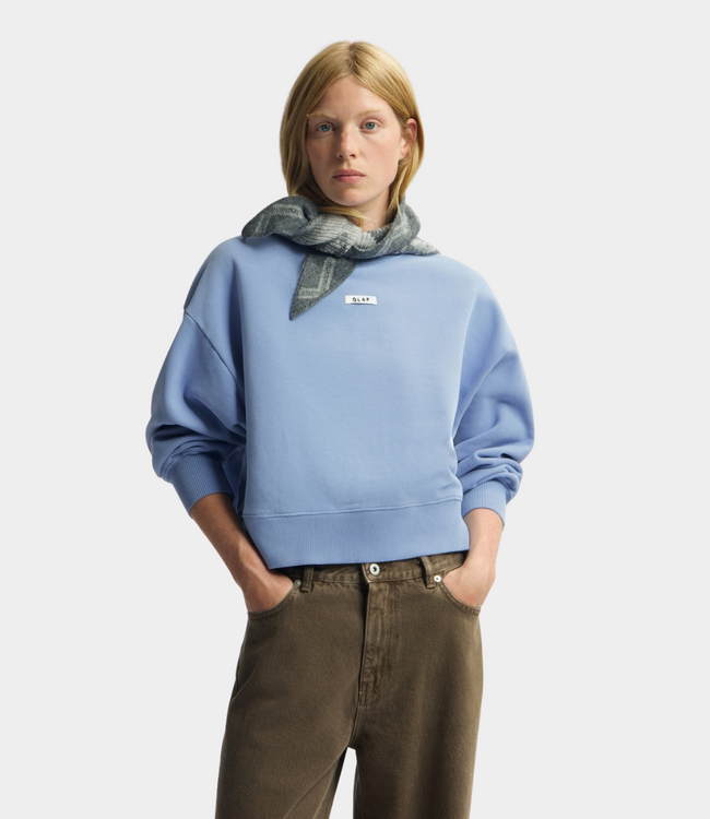 Olaf Olaf BOXY CREWNECK DUSTY  BLUE W270203-DUSTY  BLUE