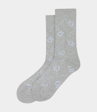 10Days long socks all over monogram light grey melee