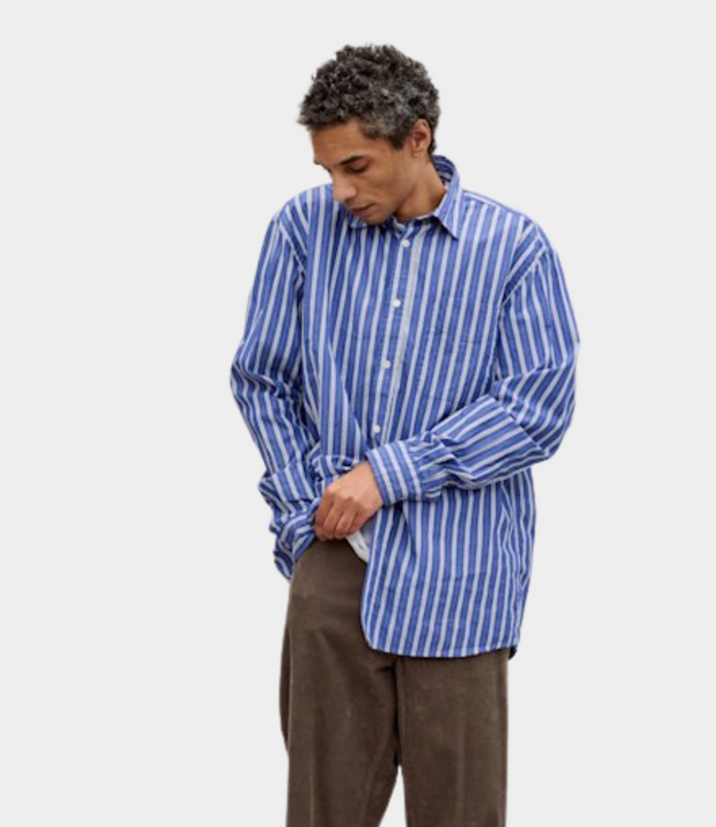 Foret scout poplin relaxed fit shirt blue