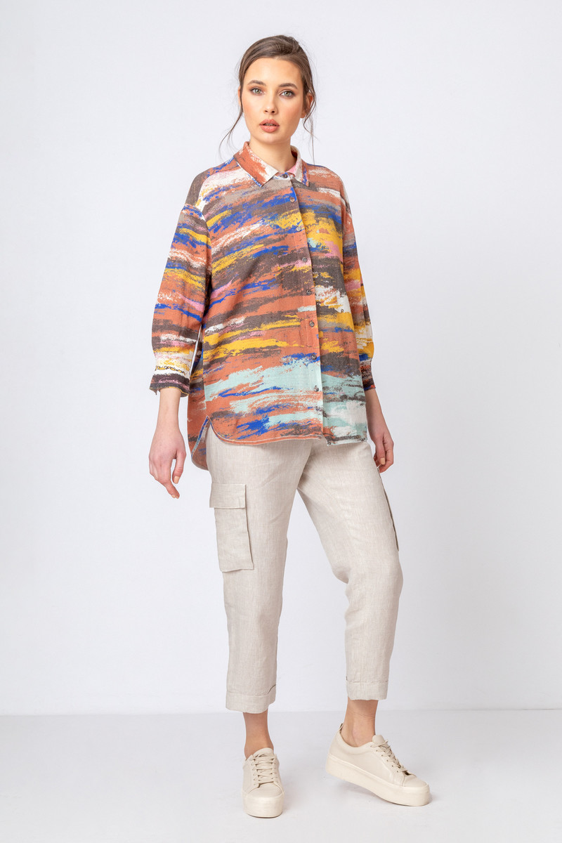 IVKO - Knitted Shirt Stripe Pattern Nougat
