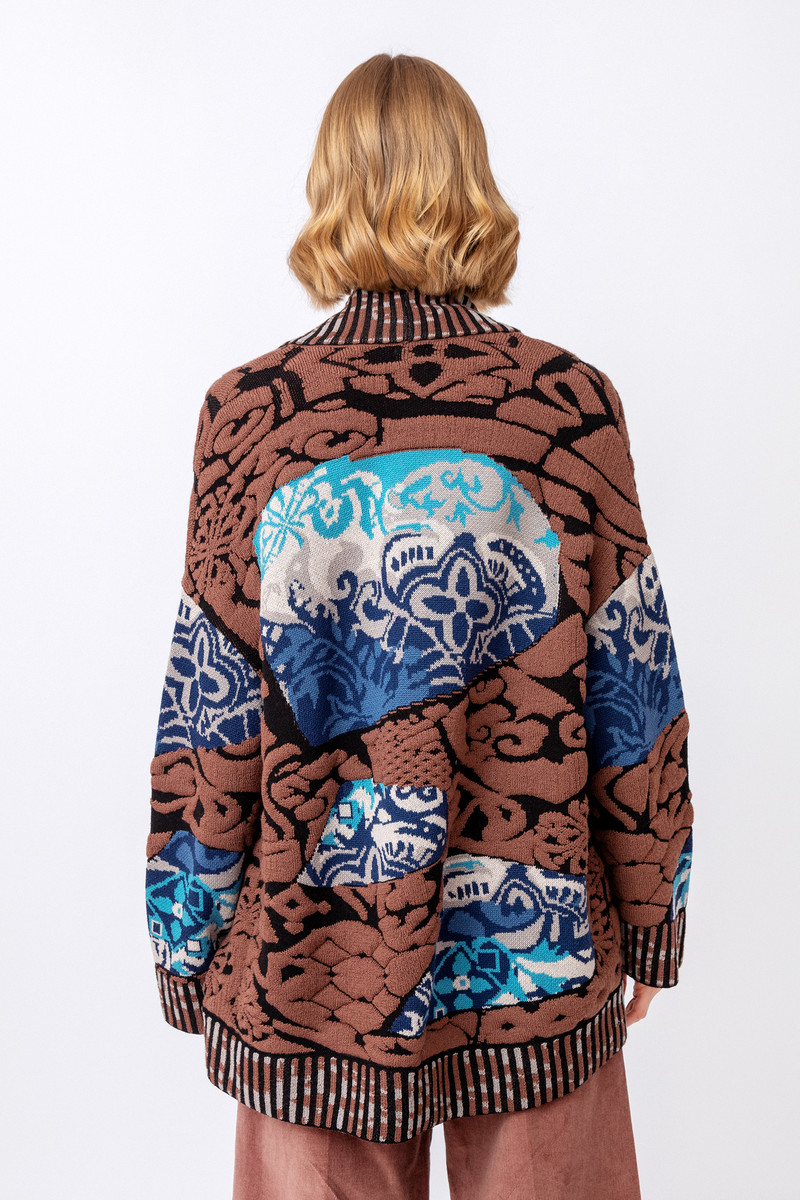 IVKO - Jacquard Cocoon Coatigan Black