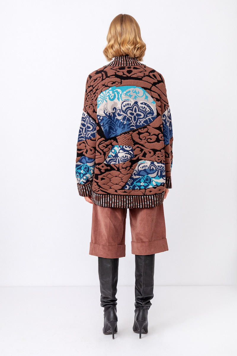IVKO - Jacquard Cocoon Coatigan Black