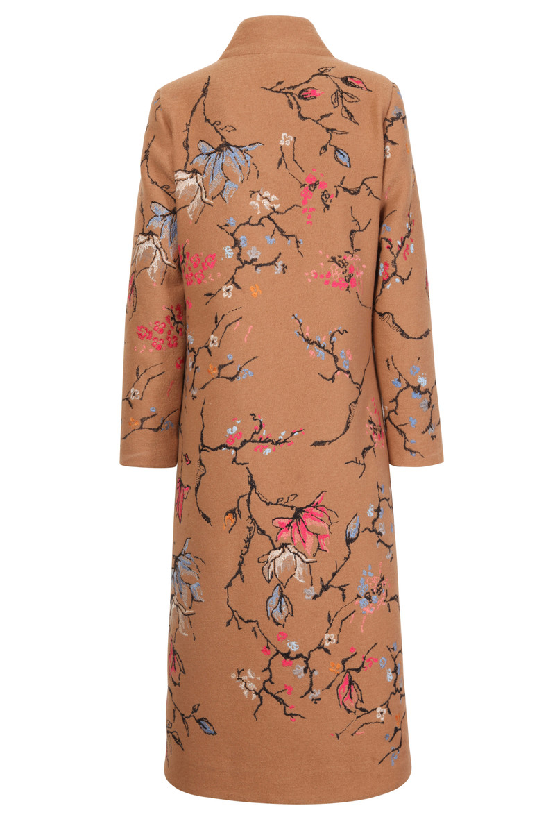 IVKO - Boiled Wool Coat with Embroidery Nougat