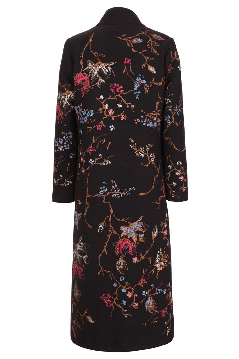 IVKO - Boiled Wool Coat with Embroidery Anthracite