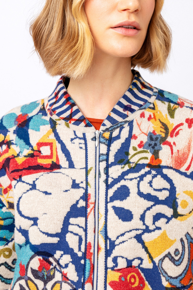 IVKO - Printed Bomber Jacket Trencar Pattern Off-White