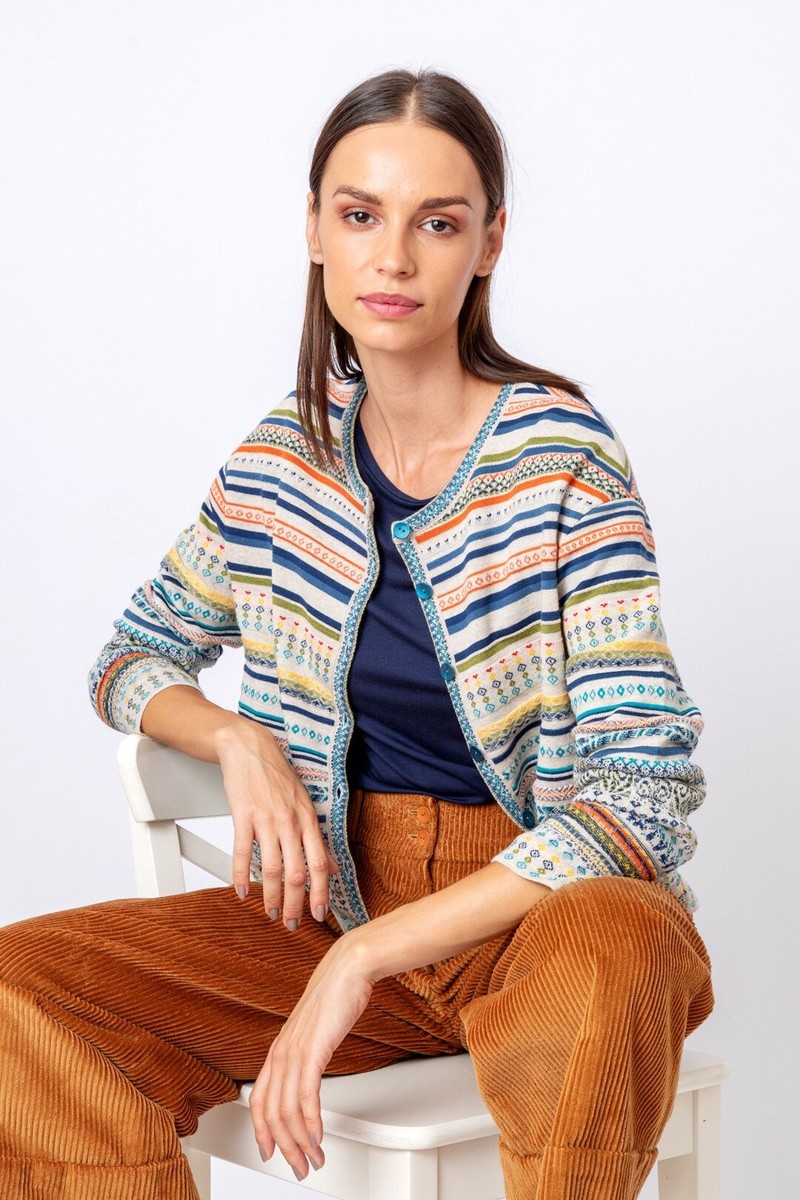 IVKO Outlet - Cardigan Geometric Pattern Off-White