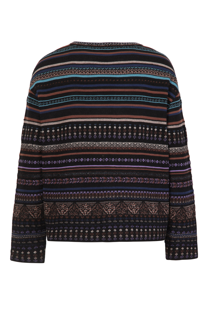 IVKO  - Cardigan Geometric Pattern Black
