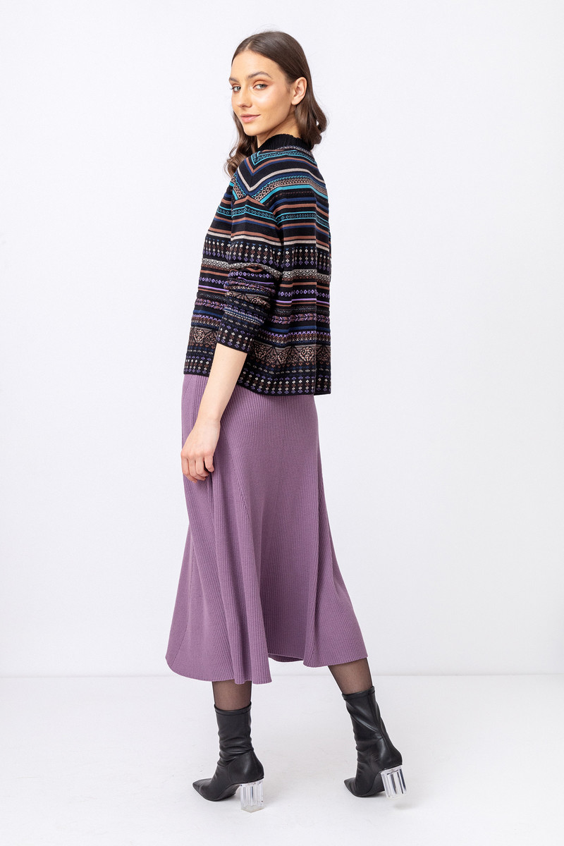IVKO  - Cardigan Geometric Pattern Black