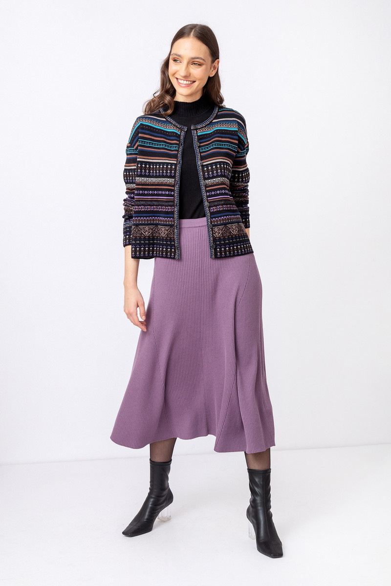 IVKO  - Cardigan Geometric Pattern Black