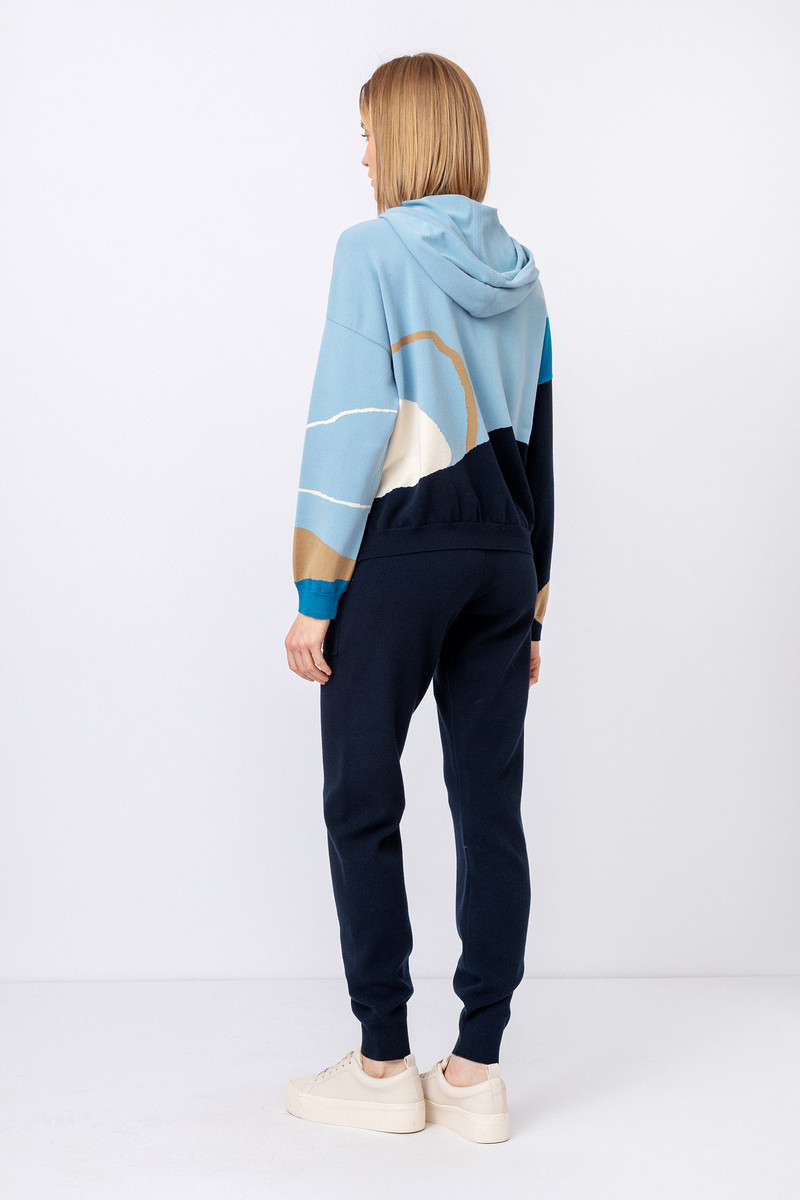 IVKO Outlet - Knitted Jacket with Intarsia Marine