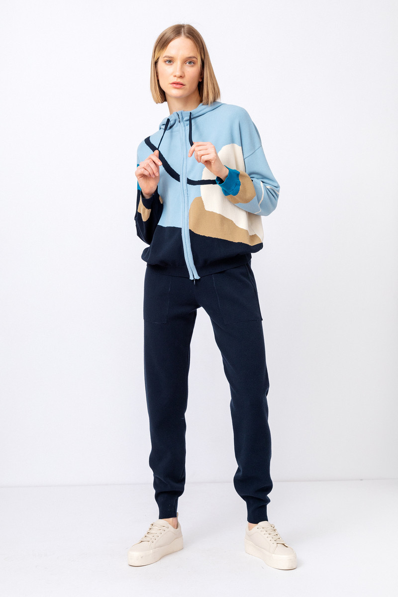 IVKO - Knitted Jacket with Intarsia Marine