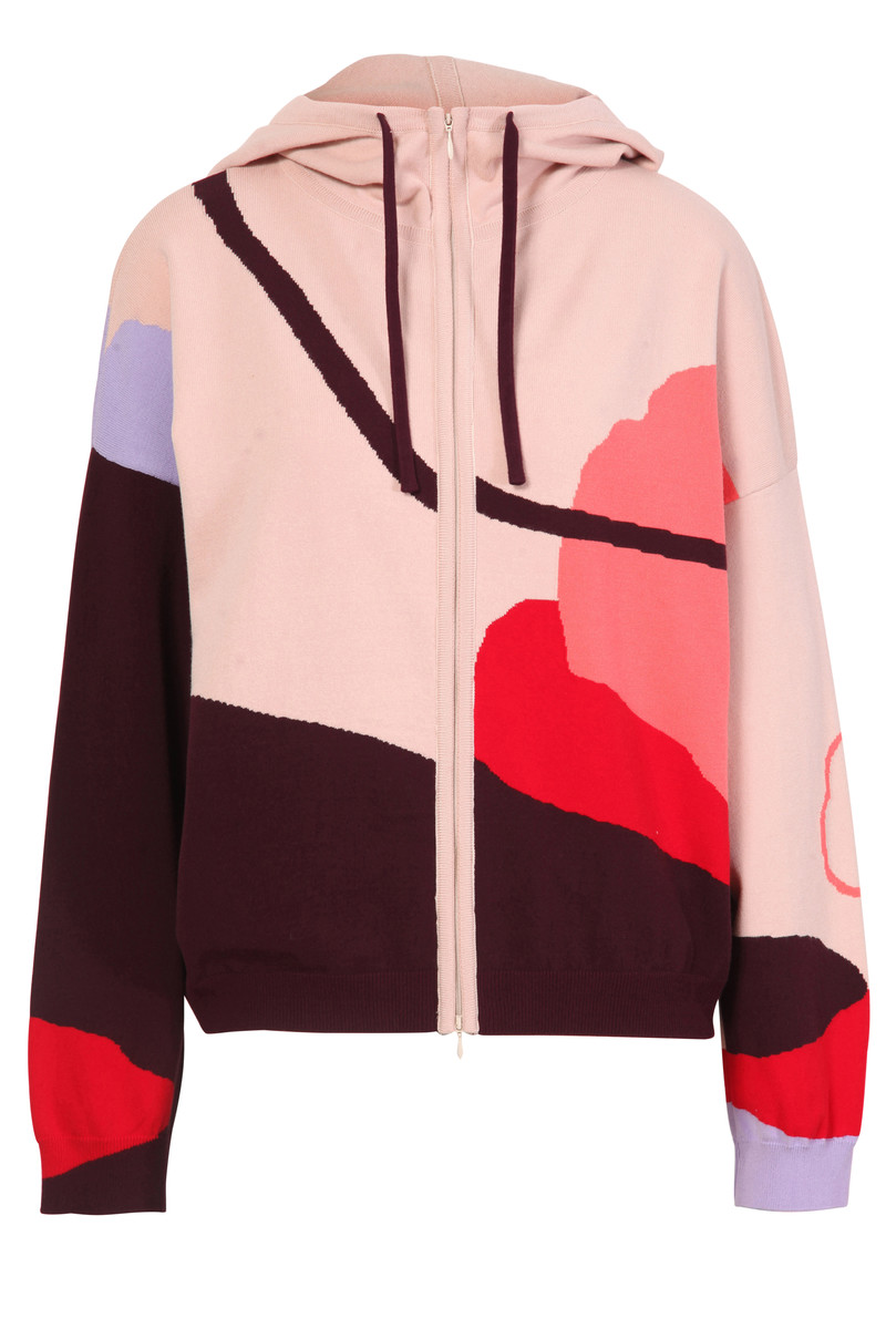 IVKO Outlet - Knitted Jacket with Intarsia Rosewood