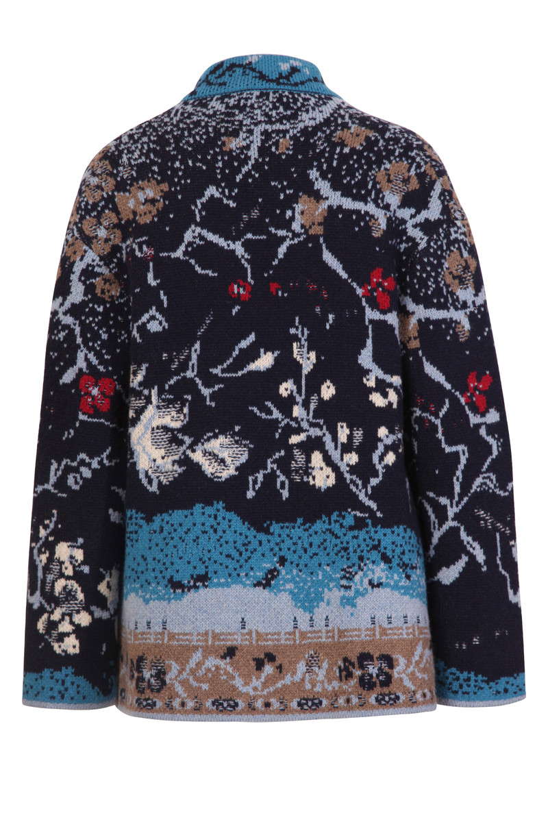 IVKO - Jacket Cherry Blossom Pattern Marine
