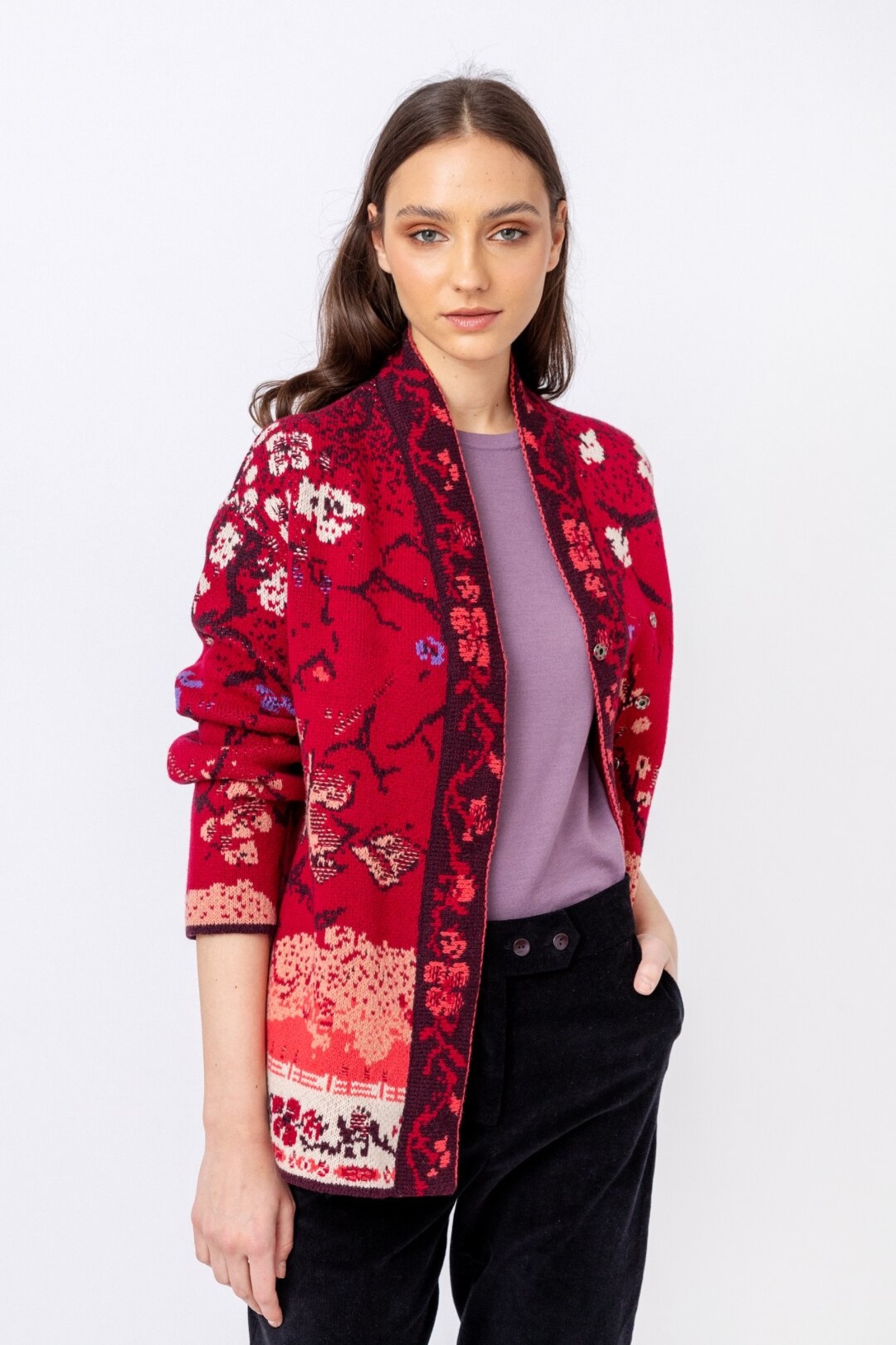 IVKO Sale! - Jacket Cherry Blossom Pattern Rosewood 13 doors