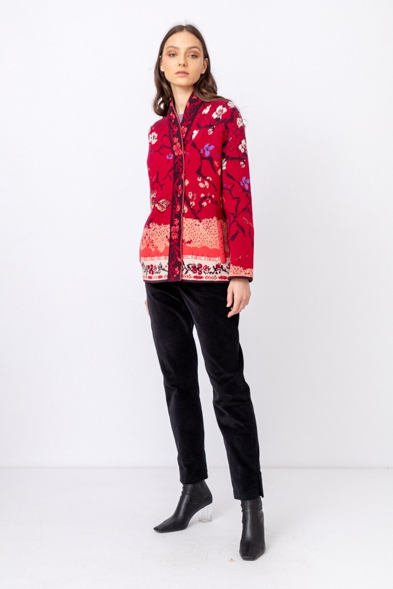 IVKO Outlet - Jacket Cherry Blossom Pattern Rosewood