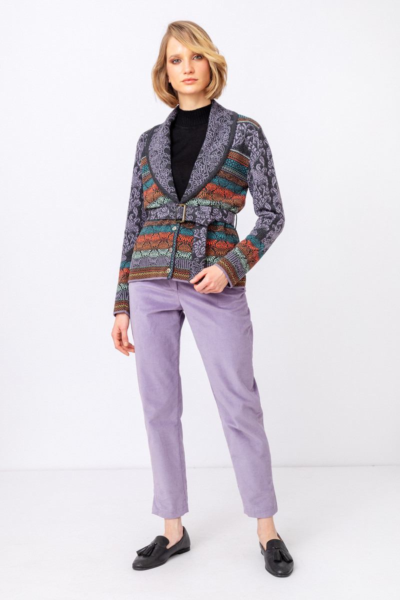 IVKO - V-Neck Jacket Grasset Floral Pattern Anthracite