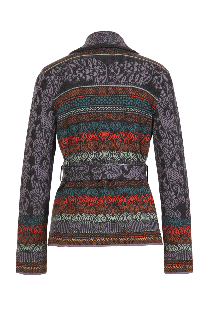 IVKO - V-Neck Jacket Grasset Floral Pattern Anthracite
