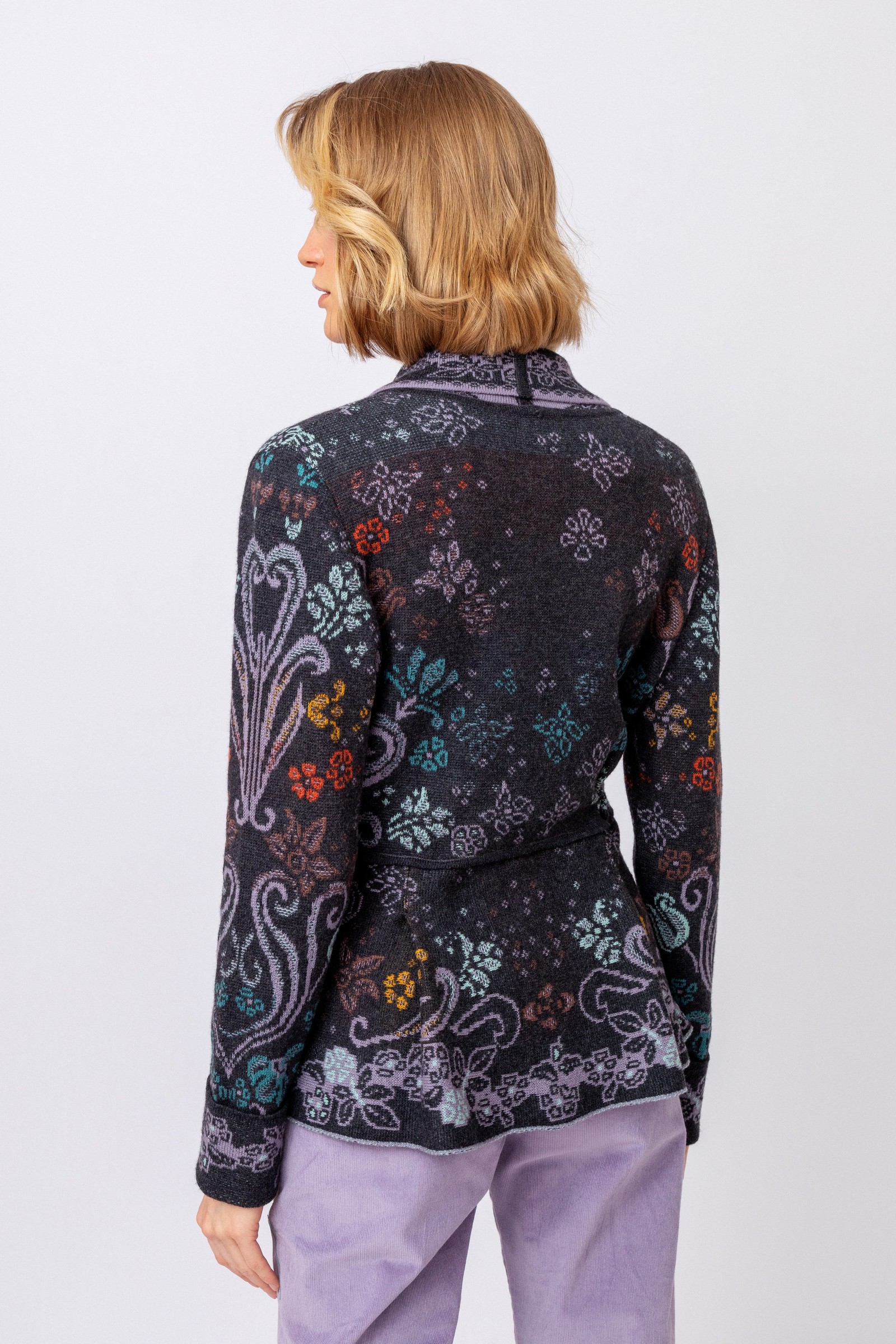 IVKO  Woman IVKO  - Shawl Collar Jacket Grasset Floral Pattern Anthracite
