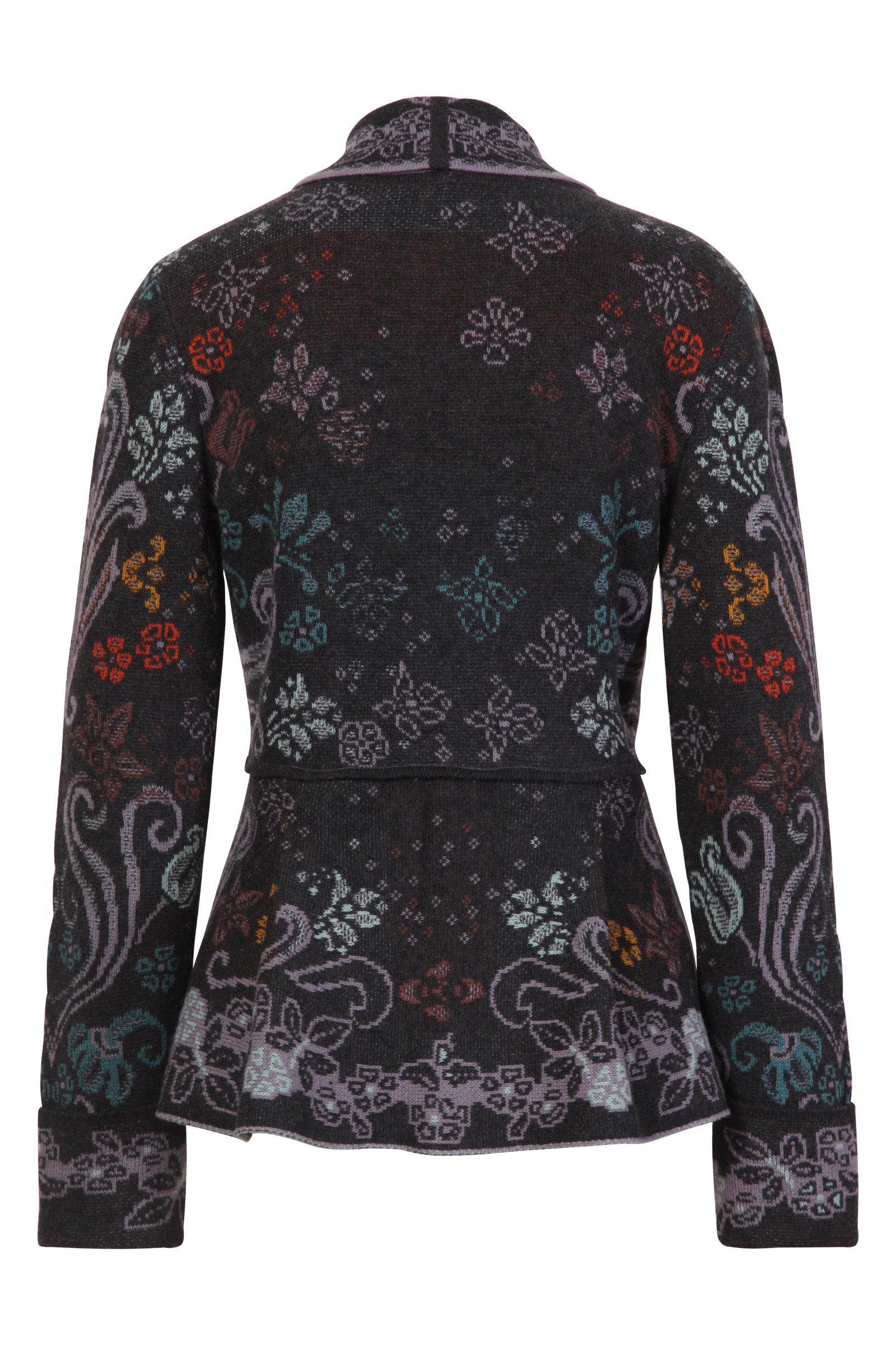 IVKO  Woman IVKO  - Shawl Collar Jacket Grasset Floral Pattern Anthracite