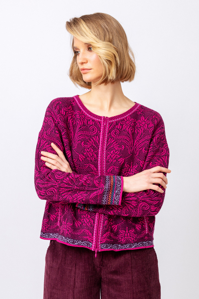 IVKO Outlet - Cardigan with Zip Blackberry