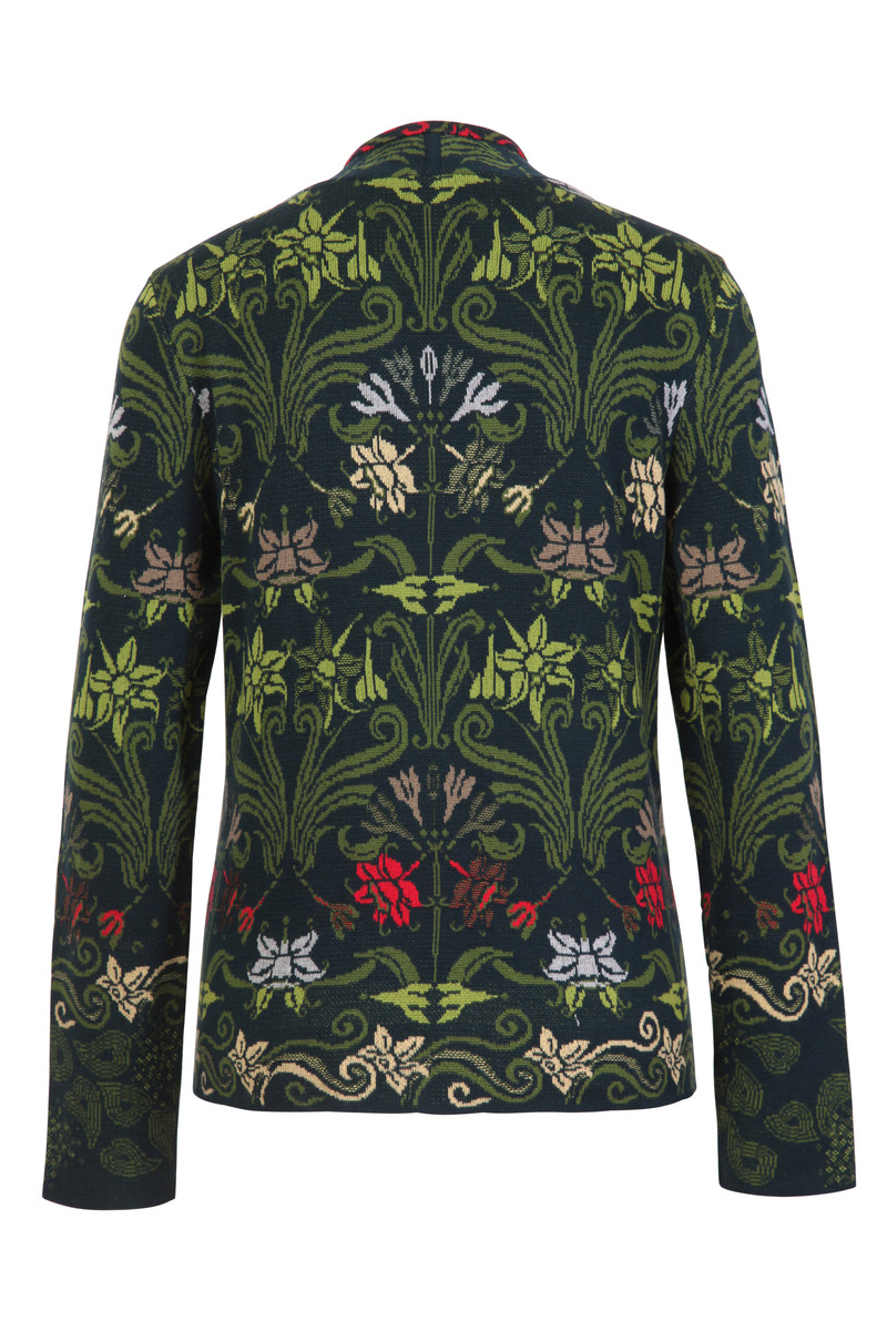 IVKO Outlet - Jacquard Jacket Grasset Floral Pattern Green