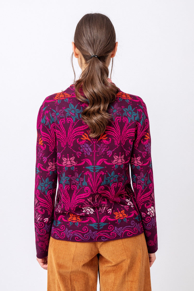 IVKO - Jacquard Jacket Grasset Floral Pattern Blackberry